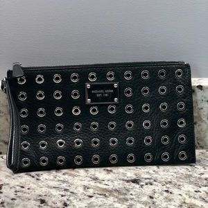 Michael Kors leather clutch in black